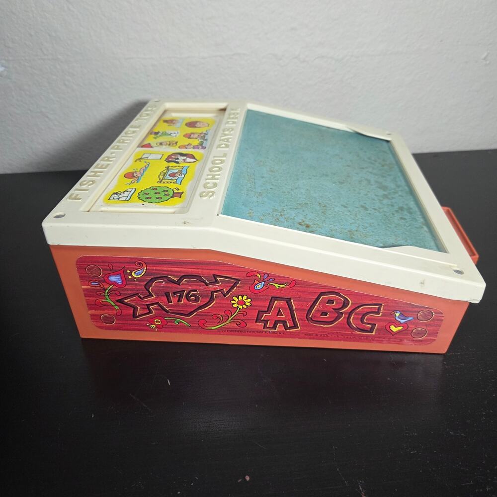 Vintage 1972 Fisher Price School Days Desk + Magnetic Letters Cards Incomplete - Picture 11 of 12